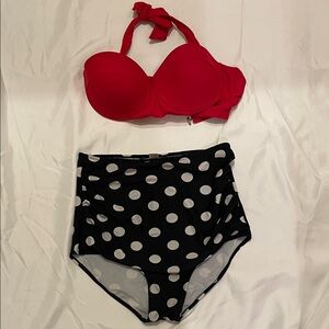 Retro two-piece swimsuit!